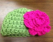 The Alyssa - Chunky Crochet Hat with Flower