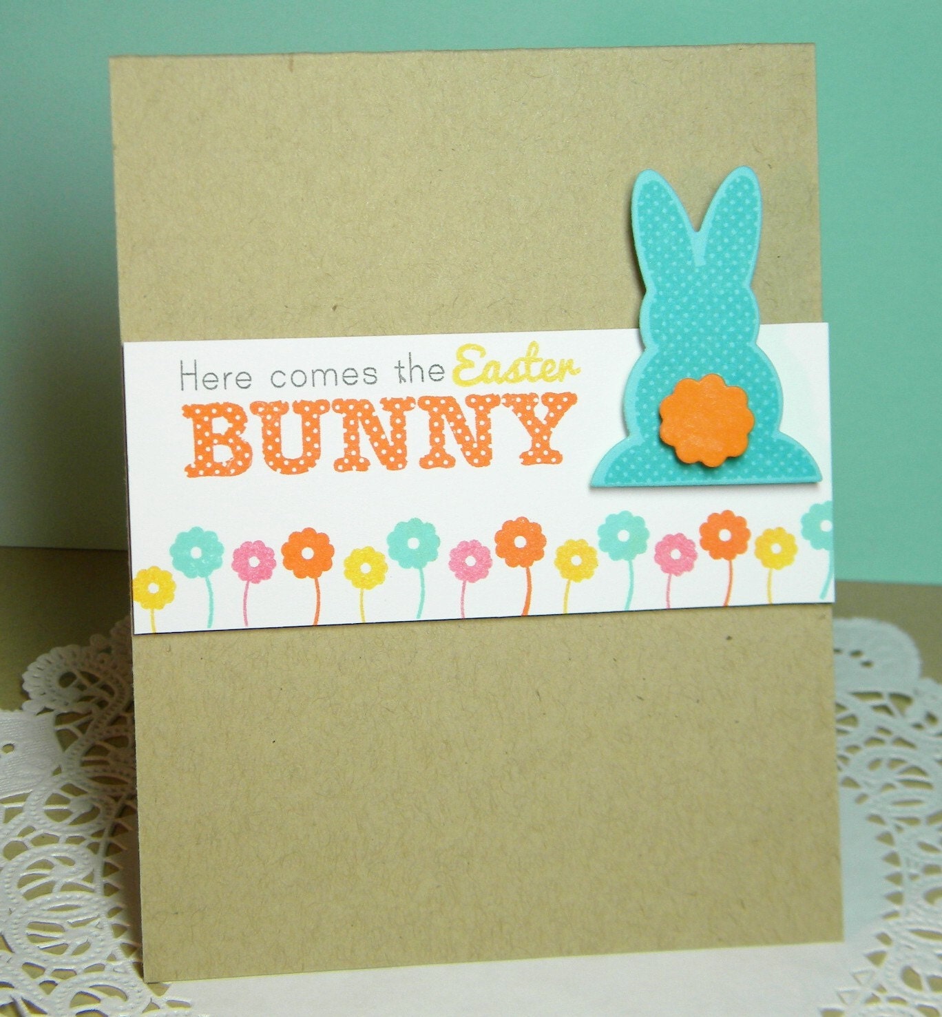Here Comes the Easter Bunny Handmade Card
