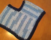 Blue and White Girls Poncho