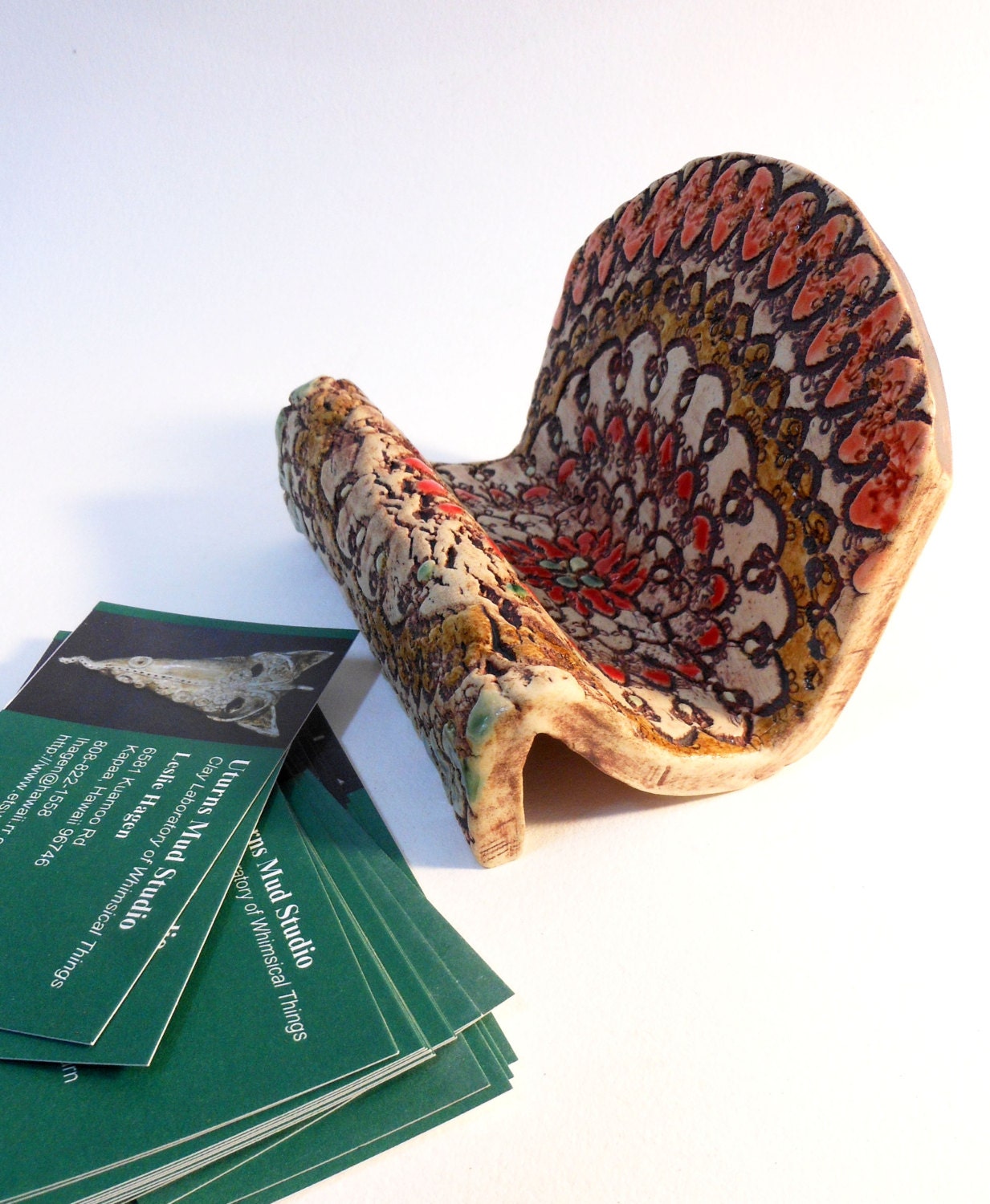 Elegant Stoneware Business Card Holder