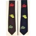 Dial Tone - Vintage 60s Skinny Neckties with Rotary Telephone Print, Brown or Navy with Red, Yellow, & Green Phones, Unworn Old Store Stock