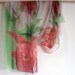 Peonies silk scarf. Hand painted scarves. Spring floral scarf. Red ,coral and green scarf.Woman fashion scarf with flowers