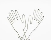 Hands Up - Vintage Metal Glove Stretchers - Hands - Industrial - Home Decor - Gray - Silver