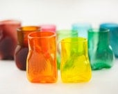 Triangle Tumbler - Cobalt Blue - Handblown Glass - Colorful and Modern