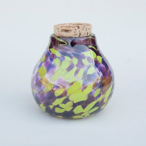Speckled Jar - Purple and Green - Handblown Glass - Colorful and Fun
