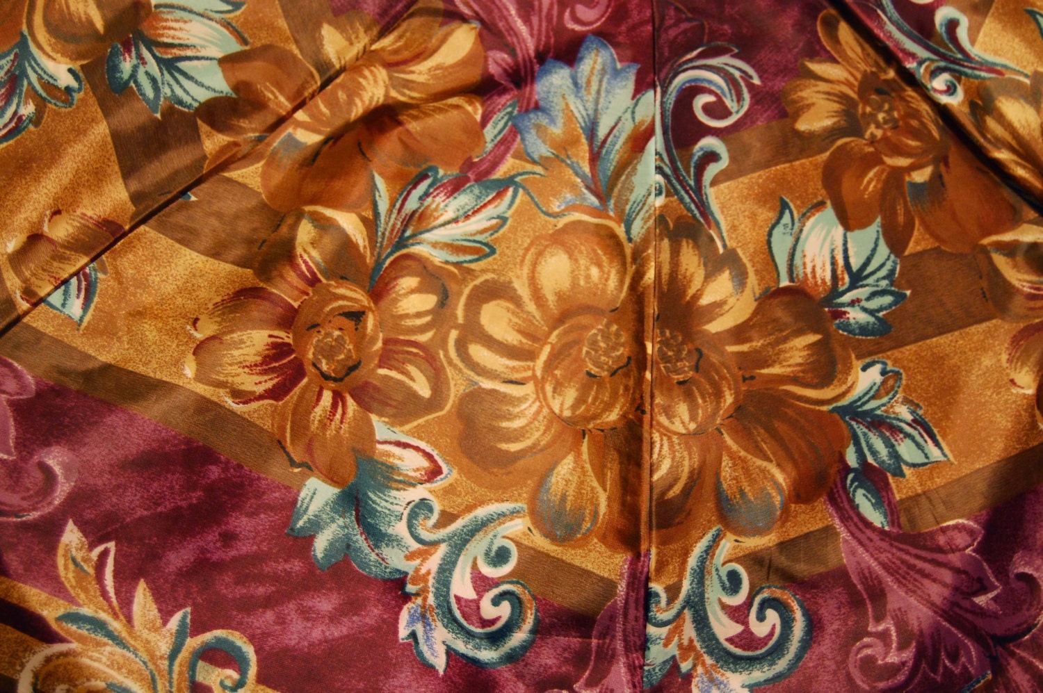 Exotic Magenta, Gold and Blue Luxe Floral Print Upcycled Umbrella Dog Rain Coat