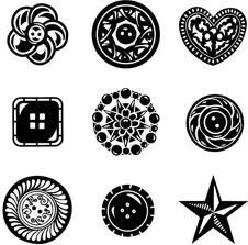 Buttons Inchie Bundle, Nine smaller Inchie clear stamps with clear block by Inkadinkado