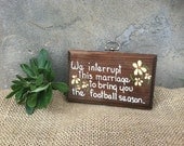 Vintage - Tole - Toleware Wooden Football Sign - Rustic Country Cottage Farmhouse CHIC - Display