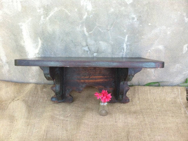 Architectural - Upcycled - Vintage Wooden Large Wall Shelf - Wall Hangar - Rustic Boho Farmhouse CHIC