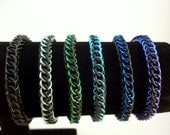 Custom Skinny Stretchy Chainmail Bracelet Made to Order, Choose Your Own Colors Unique Chainmaille Bracelet