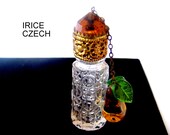 IRICE Czech Perfume Bottle Pear Dangle 1930s