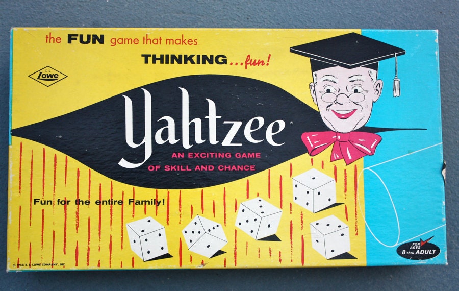 Yahtzee  . Classic Original  Mid Century Game and extra TRIPLE Yahtzee SCORE PADS