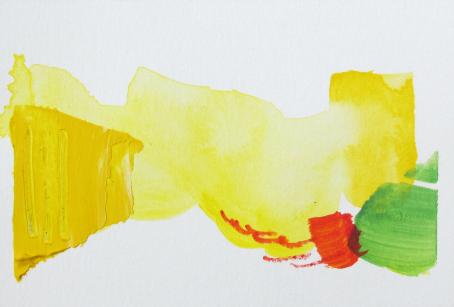Textured Yellow Abstract Painting,  4 x 6"  ORIGINAL fine art -- "Painting 430"