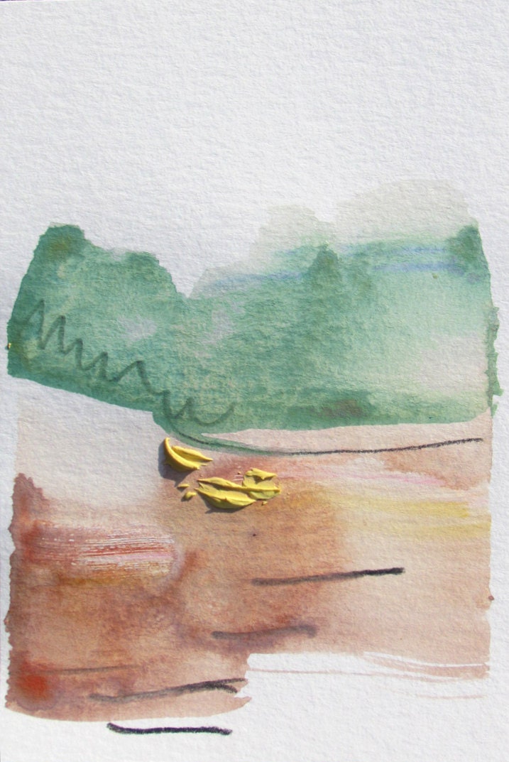 Abstract Landscape Painting, 4 x 6"  ORIGINAL fine art -- "Painting 352"