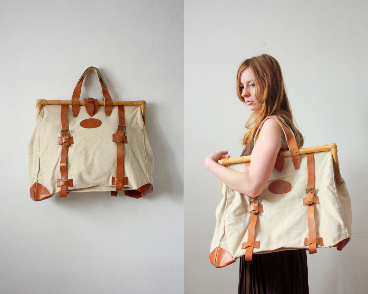 vintage canvas weekend bag