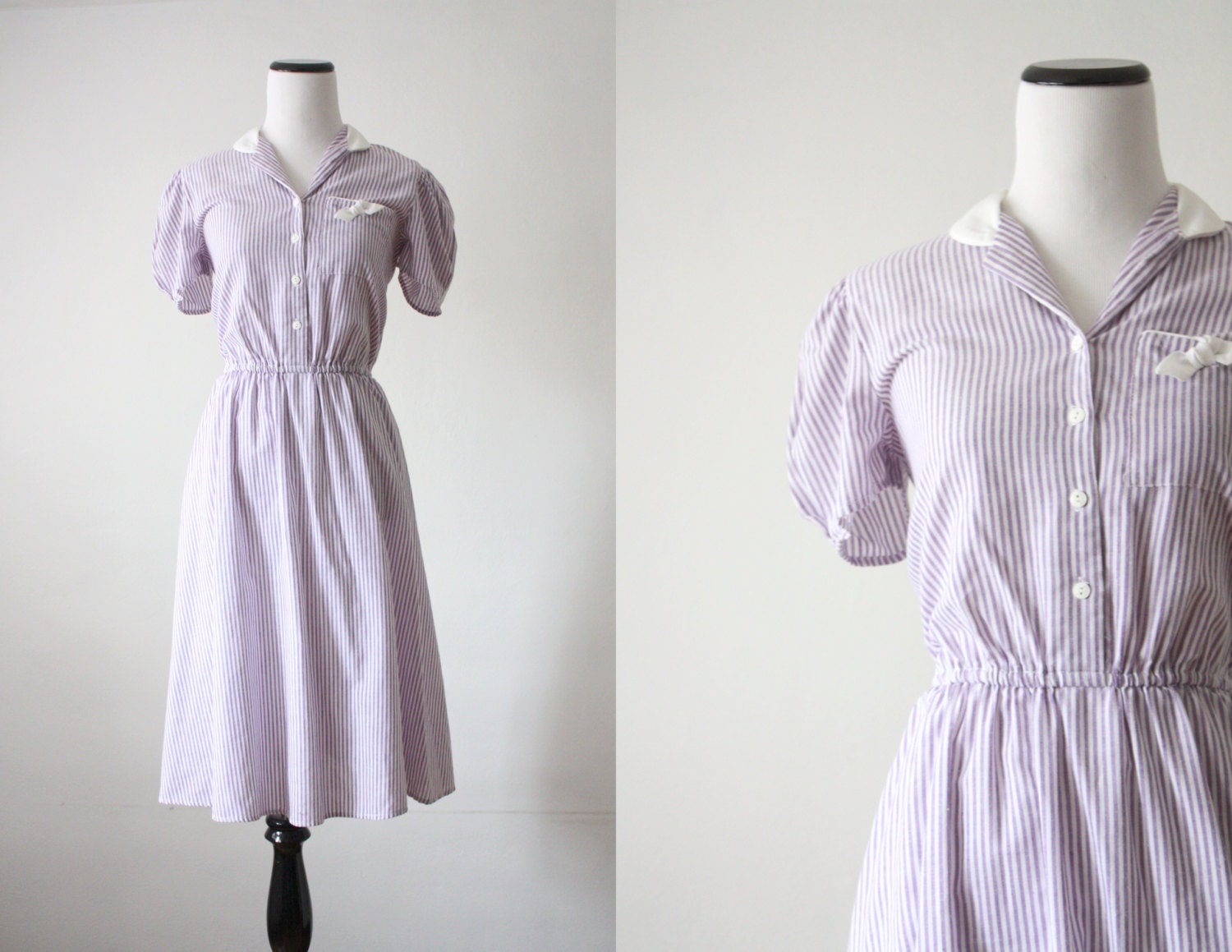 1970's lilac stripe dress