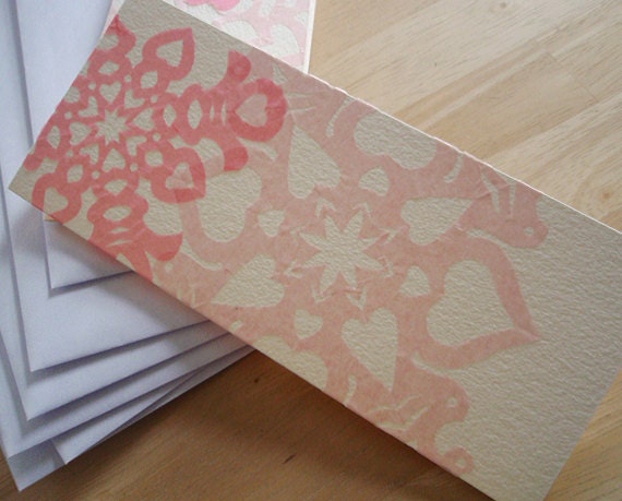 hand cut snow flurries card