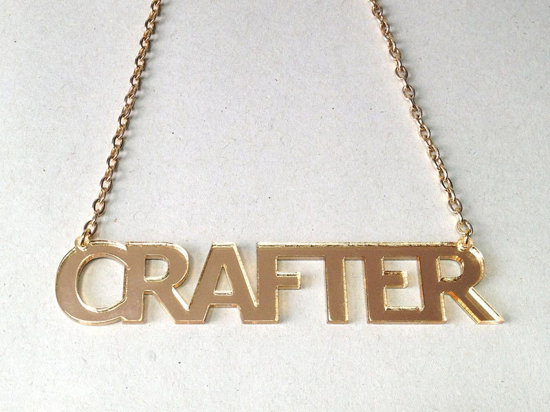 Gold Crafter Necklace - Laser Cut Acrylic