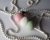 Mochi Necklace, Miniature Food Jewelry Necklace Pendant, Polymer Clay Food Necklace