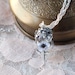 White and Black Anemone Flower Terrarium Necklace Wedding Bridal by Woodland Belle