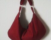 Weekend Sale - Red hobo bag - Handmade micro suede handbag - slouchy hobo bag
