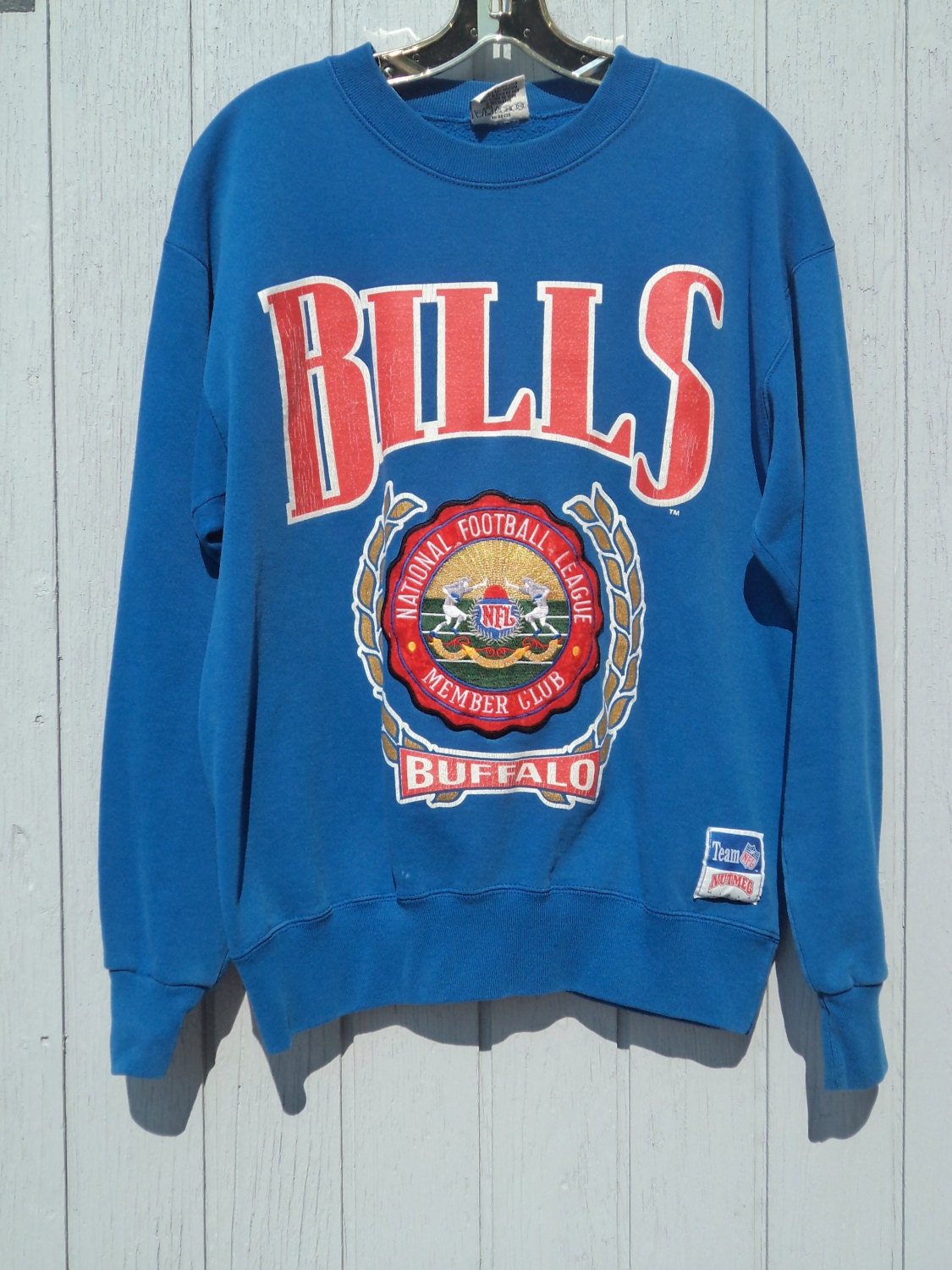 Official Outlaw Buffalo BiLLs Nutmeg MiLLs Throwback Crew NFL Sweat Shirt L