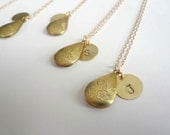 Monogrammed locket necklace. Bridesmaid locket necklace. Personalized necklace for weddings and bridal parties.