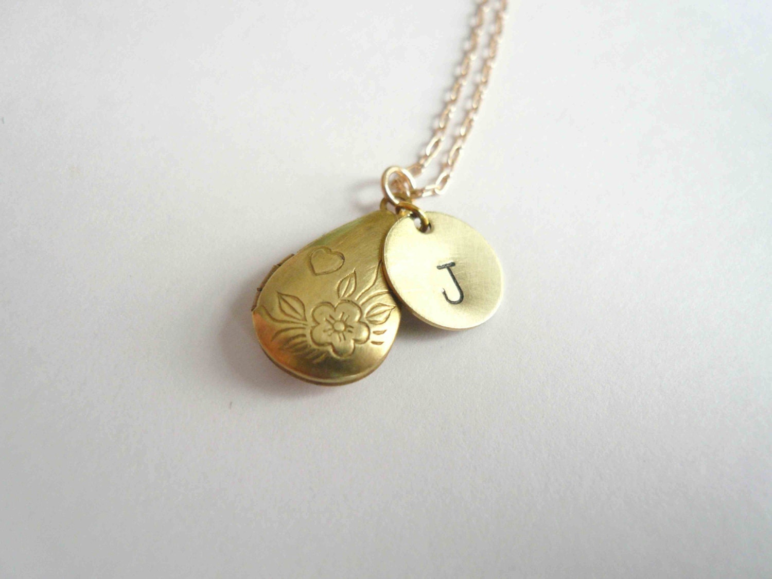 Personalized locket necklace. Bridesmaid locket necklace. Monogrammed necklace for weddings and bridal parties.