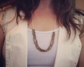 guns & horses in bronze and ivory // double layer matte bronze geometric beads and matte ivory seed beads
