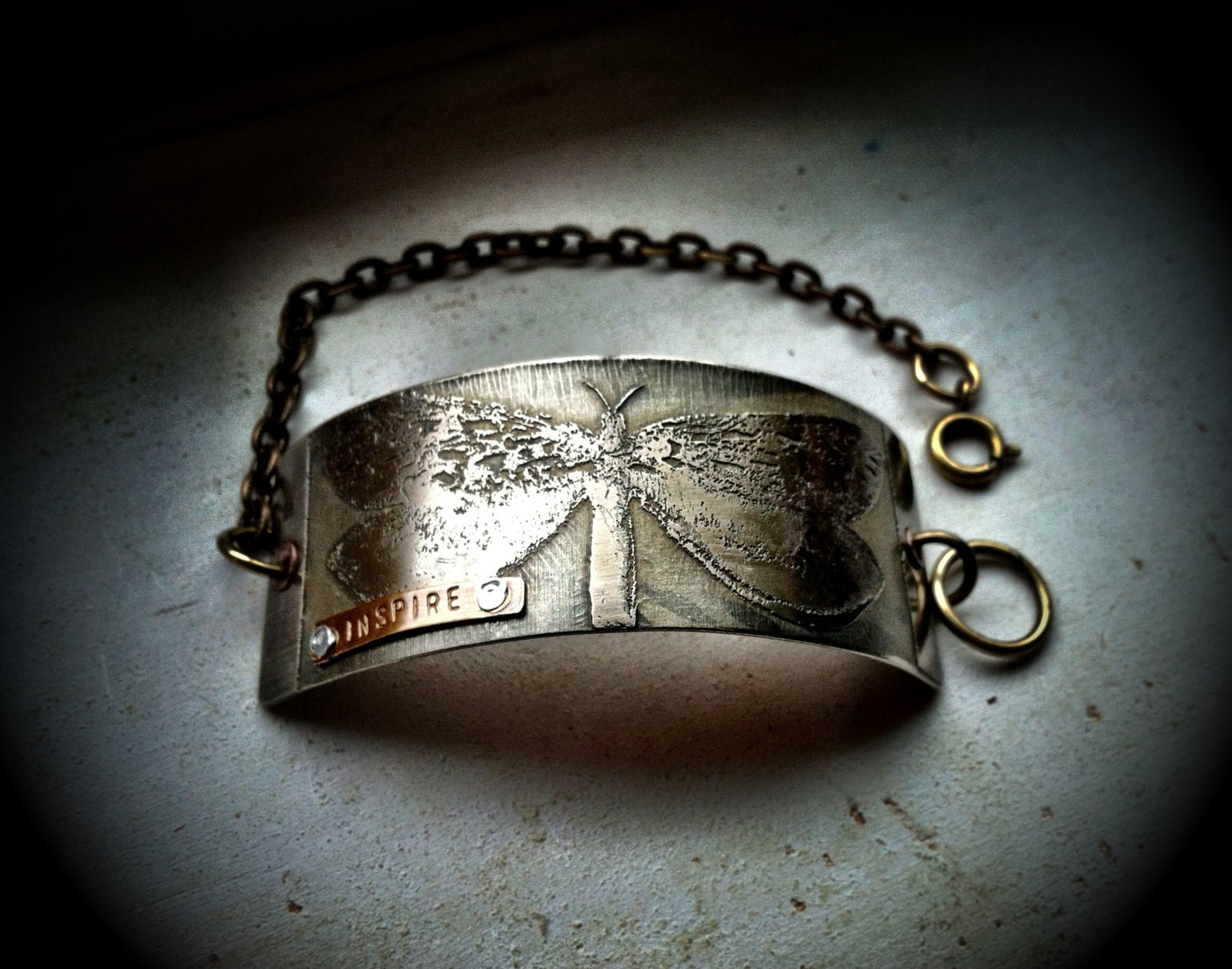 Inspire Etched Dragonfly Bracelet