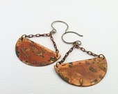 Organic Patina Half Circle Earrings