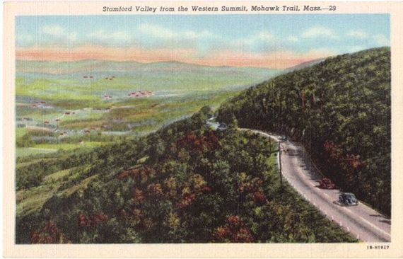 Vintage Massachusetts Postcard - Stamford Valley from the Western Summit, Mohawk Trail (Unused)