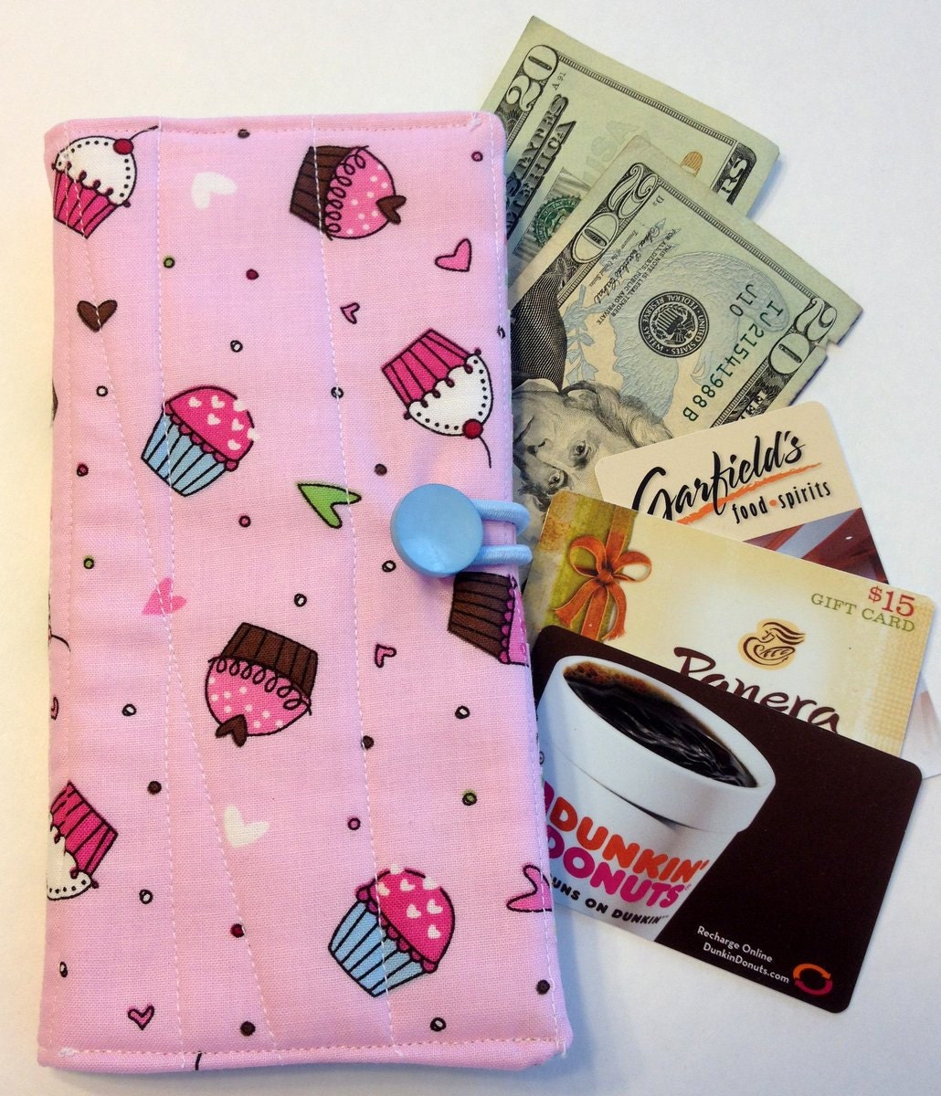 Cupcake Wallet, Bifold Wallet for Women, Card Organizer Wallet, Pink