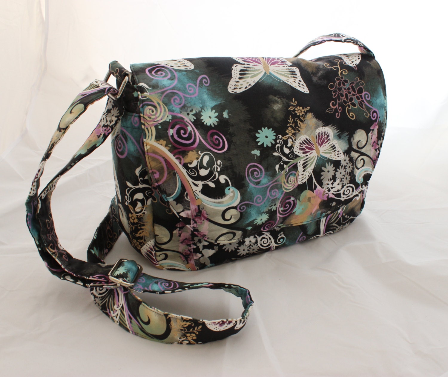 Crossbody messenger bag or over the shoulder handbag