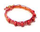 Sherbet and Bubblegum Pink & Orange Hemp Anklet