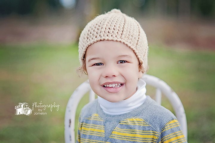 Instant Download Top Knot Hat PDF PATTERN Crochet Boy