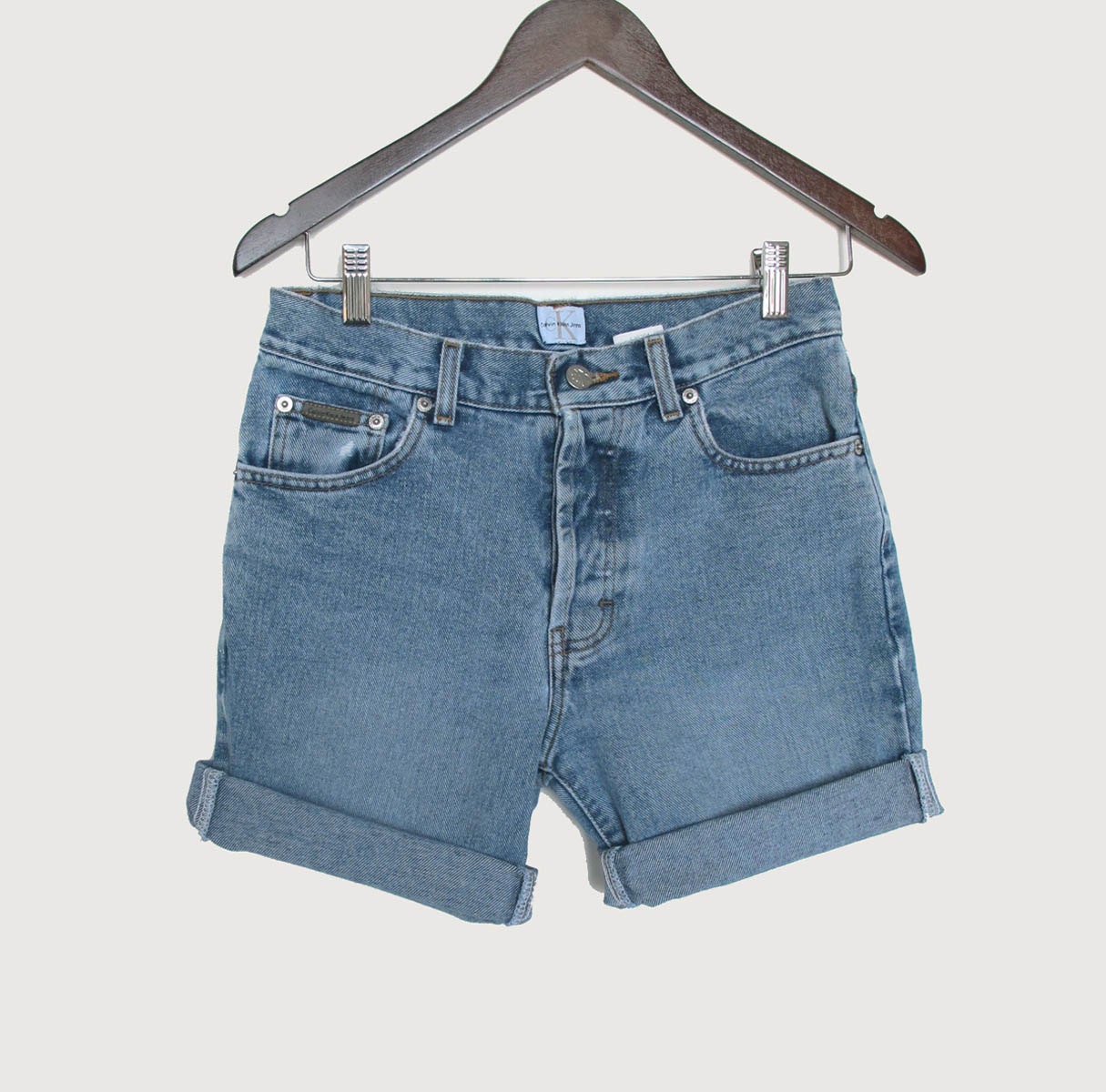 Calvin Klein Button Fly Faded Jean Shorts, Denim W 28 29 cut-off shorts Roll up