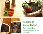 Rabbit and Carrot Basket Accessory KNITTING PATTERN