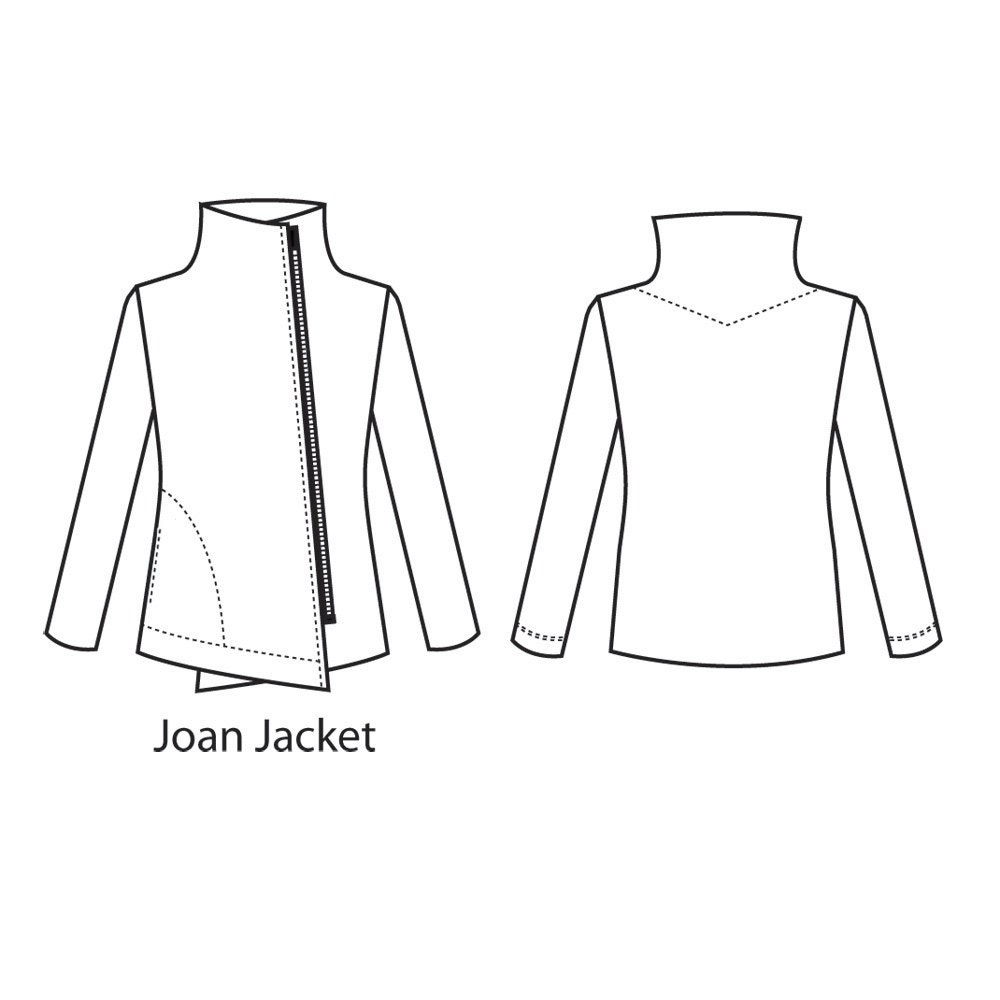 Long, asymmetrical jacket in organic cotton and hemp with oversize collar, pocket - Joan Jacket - military inspired - made to order