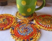 Coiled Coasters - Fun in the Sun - Set of 4, Housewares, Kitchen, Entertaining, Summer Colors, Bright