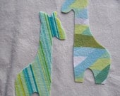 2 Small Diy Fabric Iron On Applique Giraffes