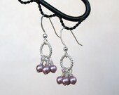 Rose Powder Swarovski Pearl and Sterling Silver Earrings