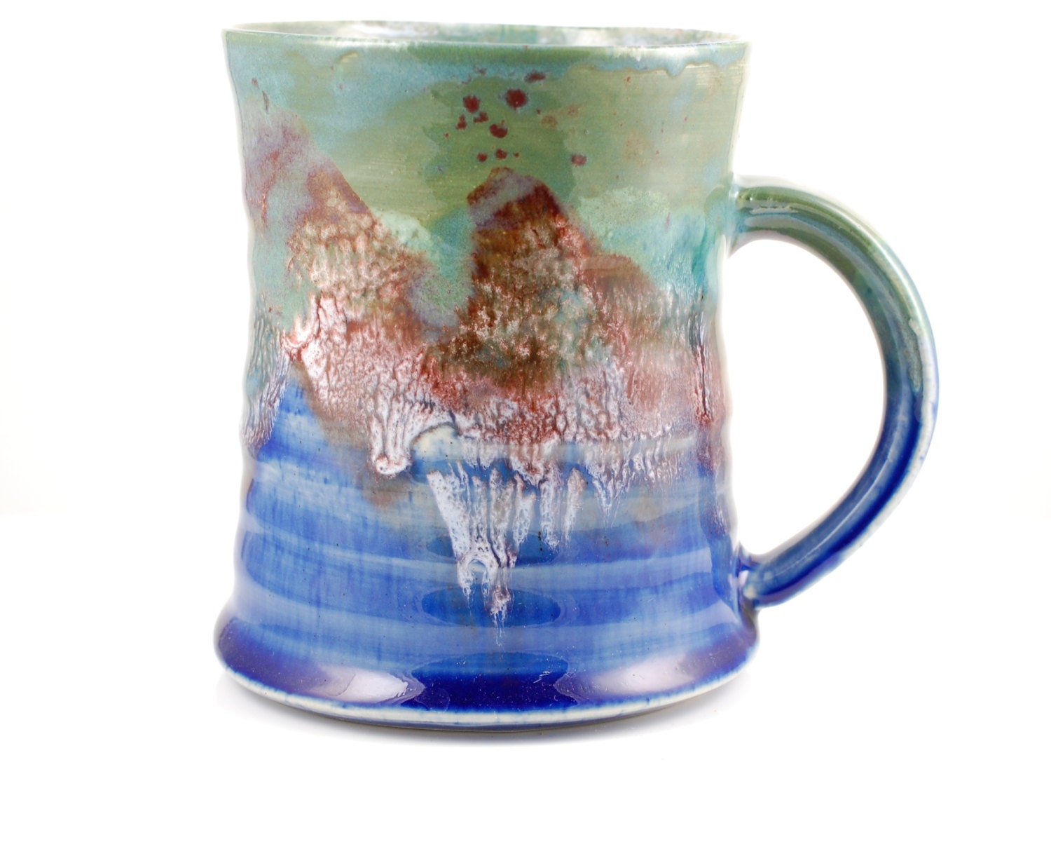 Royal Blue and Green Mug or Teacup or Tumbler