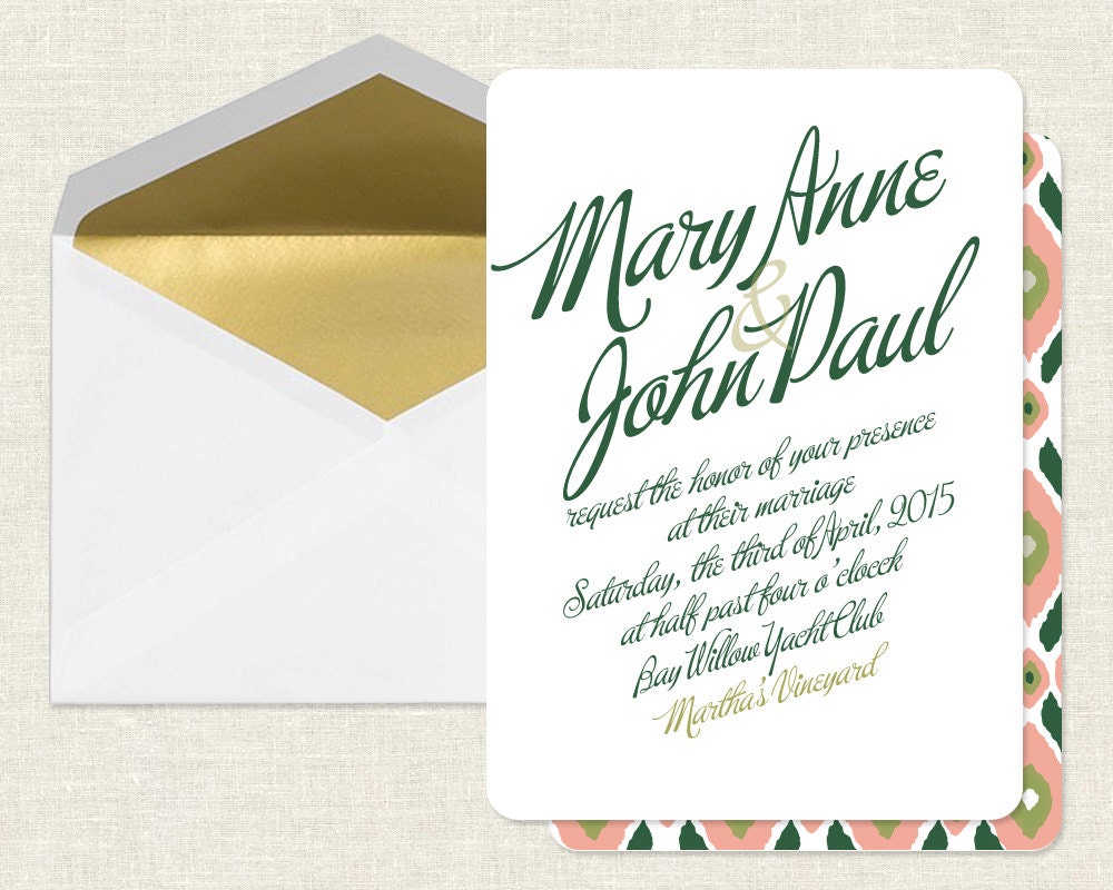 Emerald Green Wedding Invitation