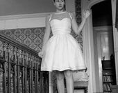 Silk Stripe Organza illusion Dress - Made to Order - 1950s Style - candy
