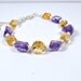 Faceted Natural Nugget Citrine and Amethyst Bracelet