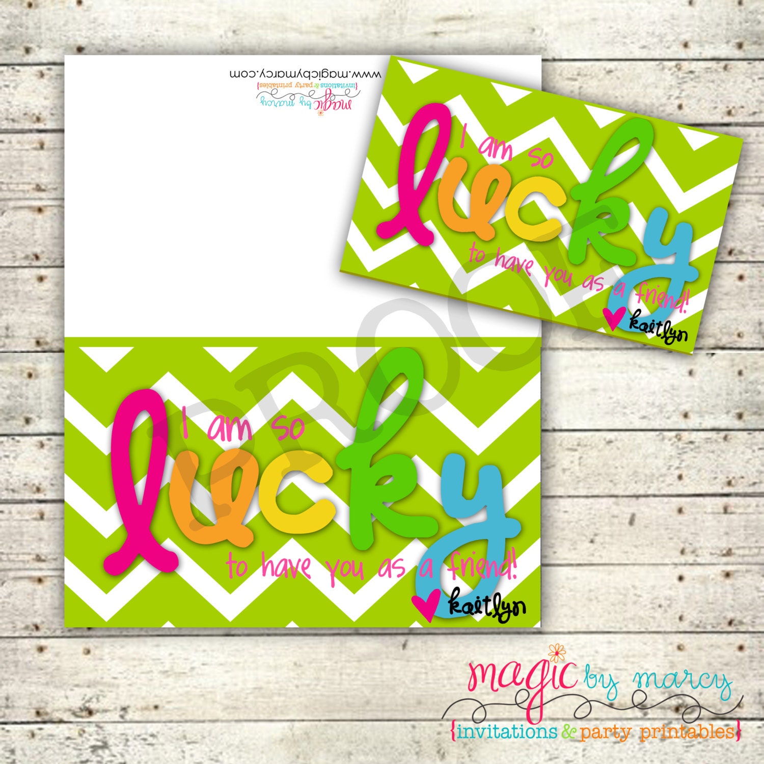 St. Patrick's Day Treat Bag topper Printable 5x6 Bag topper I am lucky to have you as a friend Il_570xn