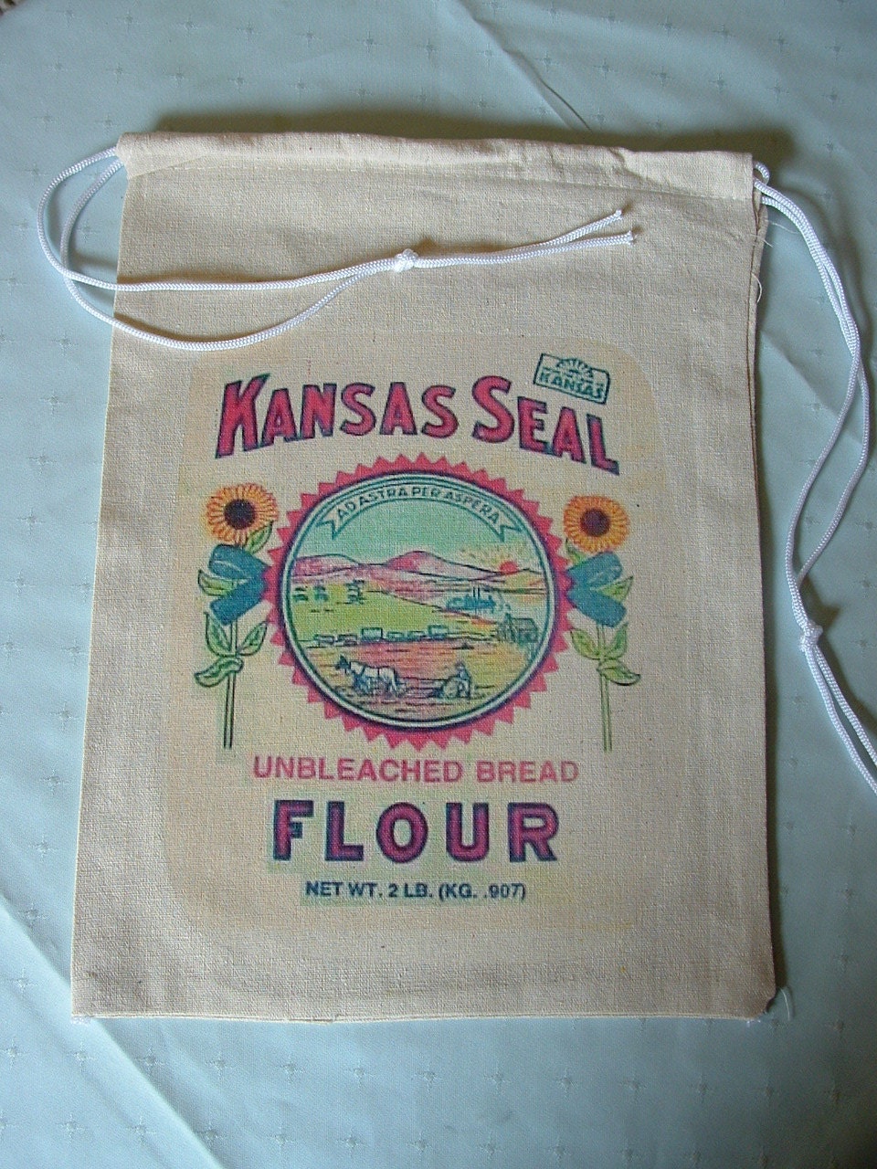 Kansas State Seal.... Unbleached Bread Flour, Novelty Flour Sack Bag