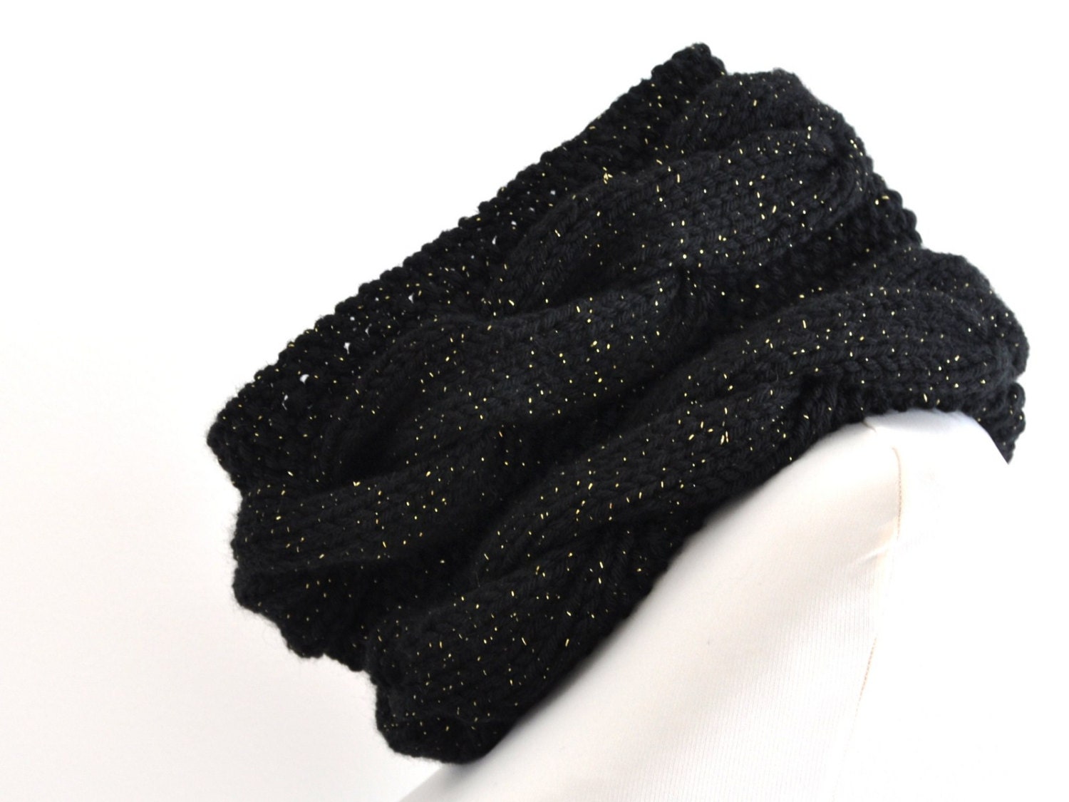 Scarf Womens Scarf Mens Scarf Cowl Neck Warmer Black Sparkle Gift for Her for Him Unisex