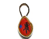 Tribal Lizard Painting - Mexican inspired ornament - Nature Art - Avocado